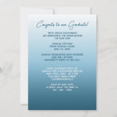 Classy Ombre Blauwgroen Blue Green Afstuderen Aankondiging (Achterkant)
