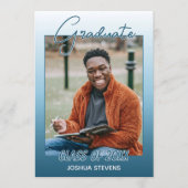 Classy Ombre Blauwgroen Blue Green Afstuderen Aankondiging (Voorkant)