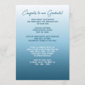 Classy Ombre Blauwgroen Blue Green Afstuderen Aankondiging (Achterkant)