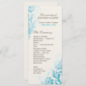  Classy Ombre Blauwgroen Weddenprogramma Programmakaart (Voorkant / Achterkant)