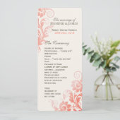 Classy Ombre koraal bruiloft programma Programmakaart (Staand voorkant)