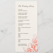 Classy Ombre koraal bruiloft programma Programmakaart (Achterkant)