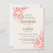 Classy Ombre Koraal bruiloft uitnodigingen (Voorkant)