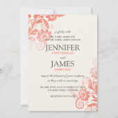 Classy Ombre Koraal bruiloft uitnodigingen (5x7) (Voorkant)