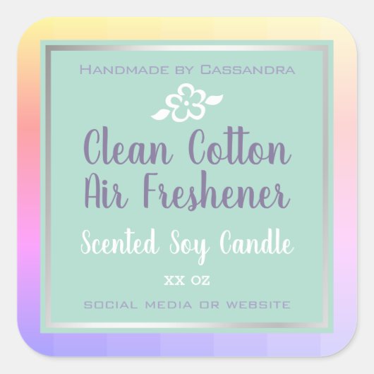 Classy Ombre Rainbow Pink Product Verpakkingslabel Vierkante Sticker (Voorkant)