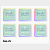 Classy Ombre Rainbow Pink Product Verpakkingslabel Vierkante Sticker (Vel)