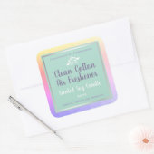 Classy Ombre Rainbow Pink Product Verpakkingslabel Vierkante Sticker (Envelop)