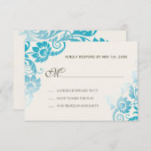 Classy Ombre Shades of Blauwgroen bruiloft RSVP (Voorkant / Achterkant)
