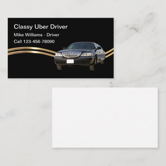 Classy onafhankelijke Uber Driver Visitekaartjes (Voorkant / Achterkant)