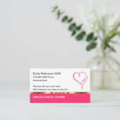 Classy Oncologische Verpleegkundige Elegante Visit Visitekaartje (Staand voorkant)