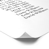 Classy Onze favoriete 20 tafel zitplaatsen kaart Poster (Hoek)