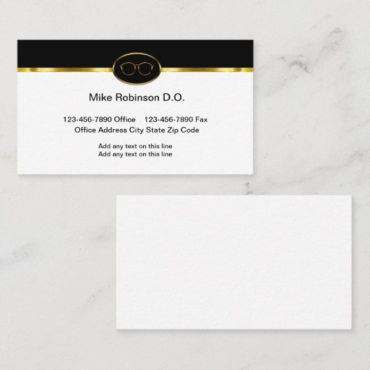 Classy oogarts Visitekaartjes voor oogartsen (Voorkant / Achterkant)