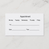 Classy Ophthalmologist Appointment Visitekaartjes (Achterkant)