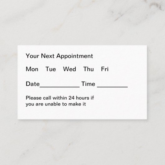 Classy Ophthalmologist Appointment Visitekaartjes (Achterkant)