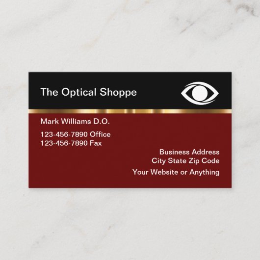 Classy Ophthalmologist Appointment Visitekaartjes (Voorkant)