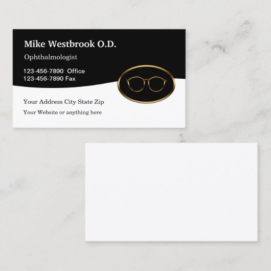 Classy Ophthalmoloog Eye Doctor in de gezichtssect Visitekaartje (Voorkant / Achterkant)