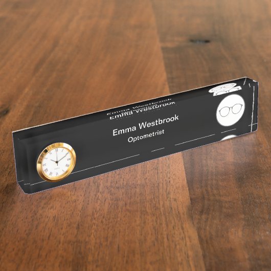 Classy Optometrist Kantoor Desk Nameplate Naambordje (Zijkant)