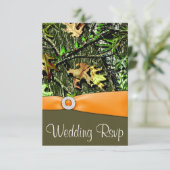 Classy Oranje Hunting Camo Wedding RSVP-kaarten RSVP Kaartje (Staand voorkant)