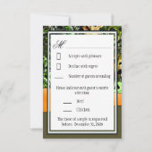 Classy Oranje Hunting Camo Wedding RSVP-kaarten RSVP Kaartje (Achterkant)