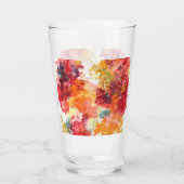 Classy Oranje Red Floral Abstracte Waterverf Glas (Achterkant)