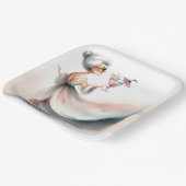 Classy oudere vrouw met partij Drink Papieren Bordje (Gebogen)