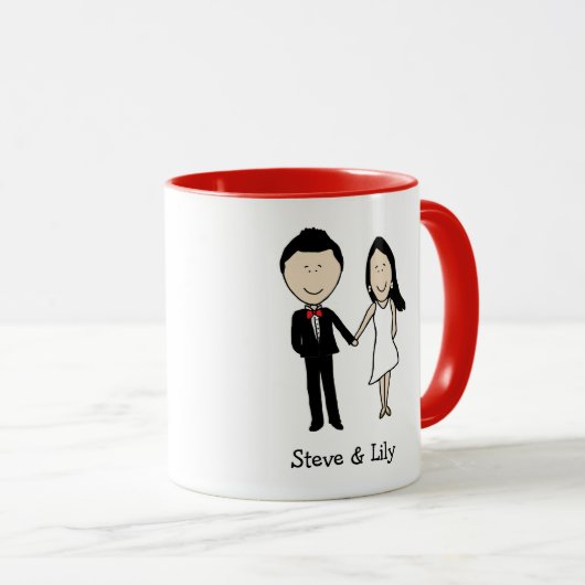 Classy-paar - aangepaste cartoon-mok mok (Voorkant rechts)