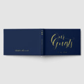 Classy paar Initialen trouwdatum jaar Goud Gastenboek (Volledig)