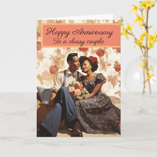 Classy Paar Jubileum Kaart (Gele Bloem)