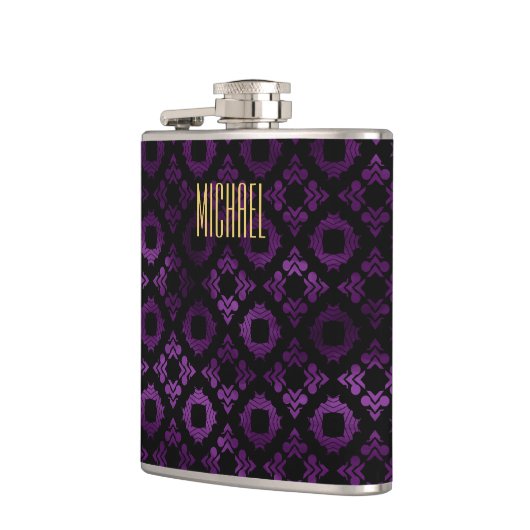 Classy Paars, Black en Gold Heupfles (Links)