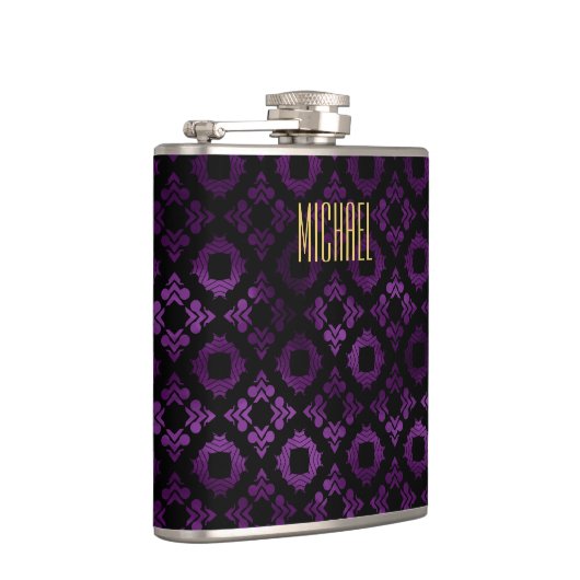 Classy Paars, Black en Gold Heupfles (Rechts)