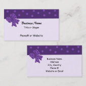 Classy Paars Bow met Polka Dots Visitekaartje (Voorkant / Achterkant)