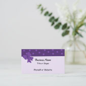 Classy Paars Bow met Polka Dots Visitekaartje (Staand voorkant)
