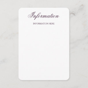 Classy Paars Check Pattern Weddenningkaart Informatiekaartje