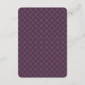 Classy Paars Check Pattern Weddenningkaart Informatiekaartje (Achterkant)