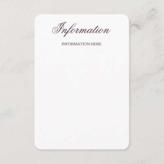 Classy Paars Check Pattern Weddenningkaart Informatiekaartje (Voorkant)