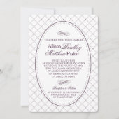 Classy Paars Check Pattern Weddenschap Kaart (Voorkant)