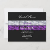 Classy Paars en Black Bridal Shower Invitation Kaart (Voorkant)