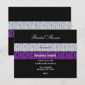 Classy Paars en Black Bridal Shower Invitation Kaart (Voorkant / Achterkant)