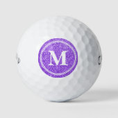 Classy Paars Glitter Sparkly Monogam Personalized Golfballen (Voorkant)