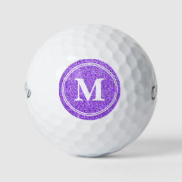 Classy Paars Glitter Sparkly Monogam Personalized Golfballen