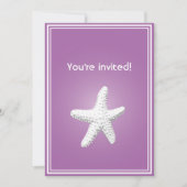 Classy Paars Starfish repesial Dinner Invitation Kaart (Voorkant)
