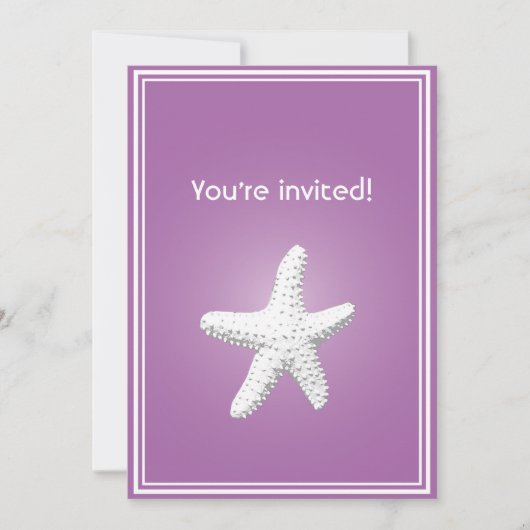 Classy Paars Starfish repesial Dinner Invitation Kaart (Voorkant)