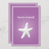 Classy Paars Starfish repesial Dinner Invitation Kaart (Voorkant / Achterkant)