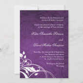 Classy Paars Wedding Invitation Kaart (Voorkant)