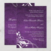 Classy Paars Wedding Invitation Kaart (Voorkant / Achterkant)
