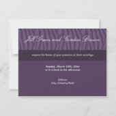 Classy Paars Zebra Wedding Invitation Kaart (Voorkant)