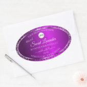 Classy Paarse Logo Initialen Glitter Product Label (Envelop)