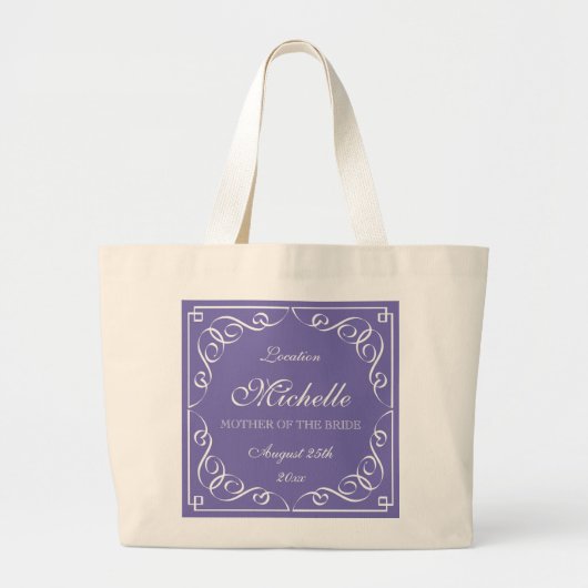 Classy paarse moeder van de bruidbruiloft canvas t grote tote bag (Voorkant)