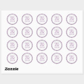 Classy Paarse trouwstickers Ronde Sticker (Vel)