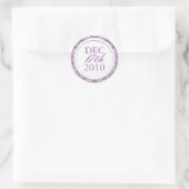 Classy Paarse trouwstickers Ronde Sticker (Tas)